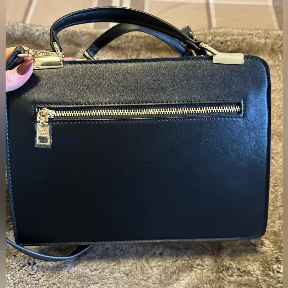 Steve Madden Black Crossbody Bag with Gold Accents - Picture 4 of 5